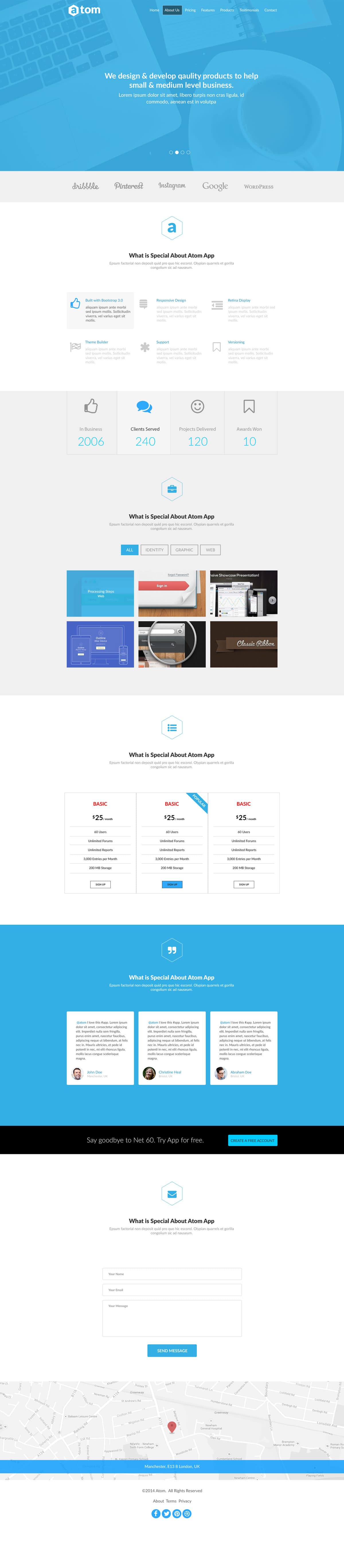 Atom - Free HTML Template for Applications