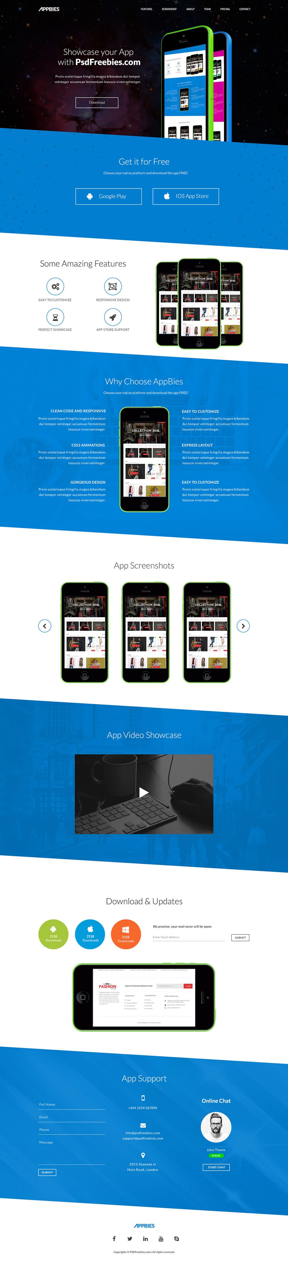 APPBIES - One Page App Landing Free HTML Template