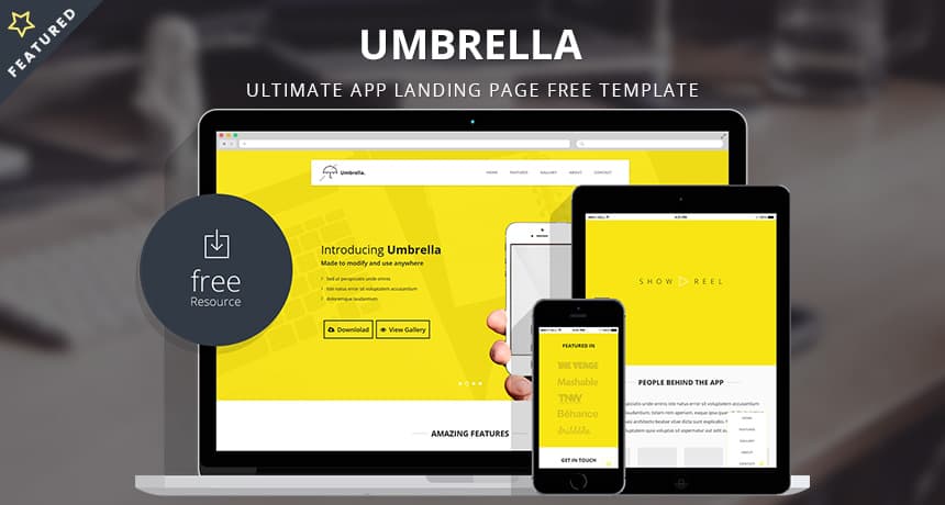 Umbrella &ndash; Ultimate App Landing Page Free Template