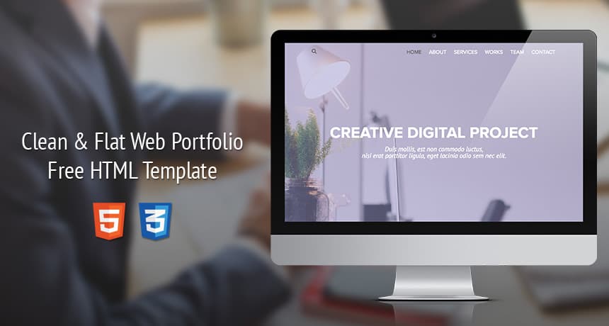 Clean &amp; Flat Web Portfolio Design HTML Template