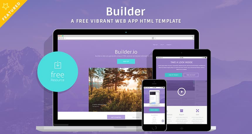 BUILDER - A Free Vibrant Web App HTML Template