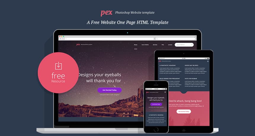 Pex - A Free Website One Page HTML Template