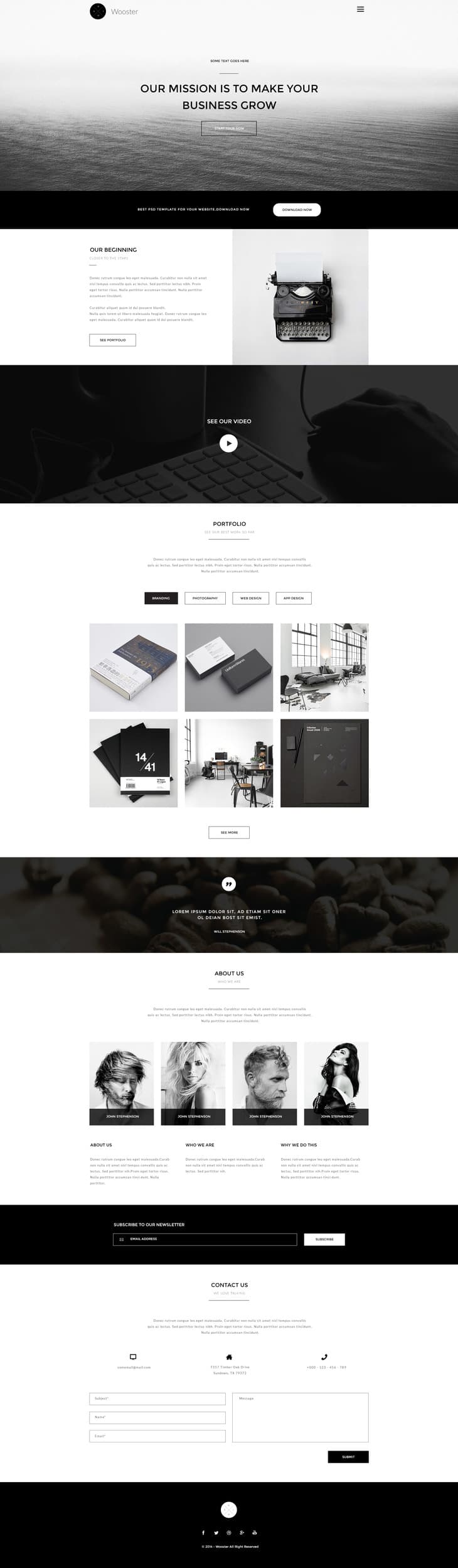 Wooster - Vintage Single Page HTML Template