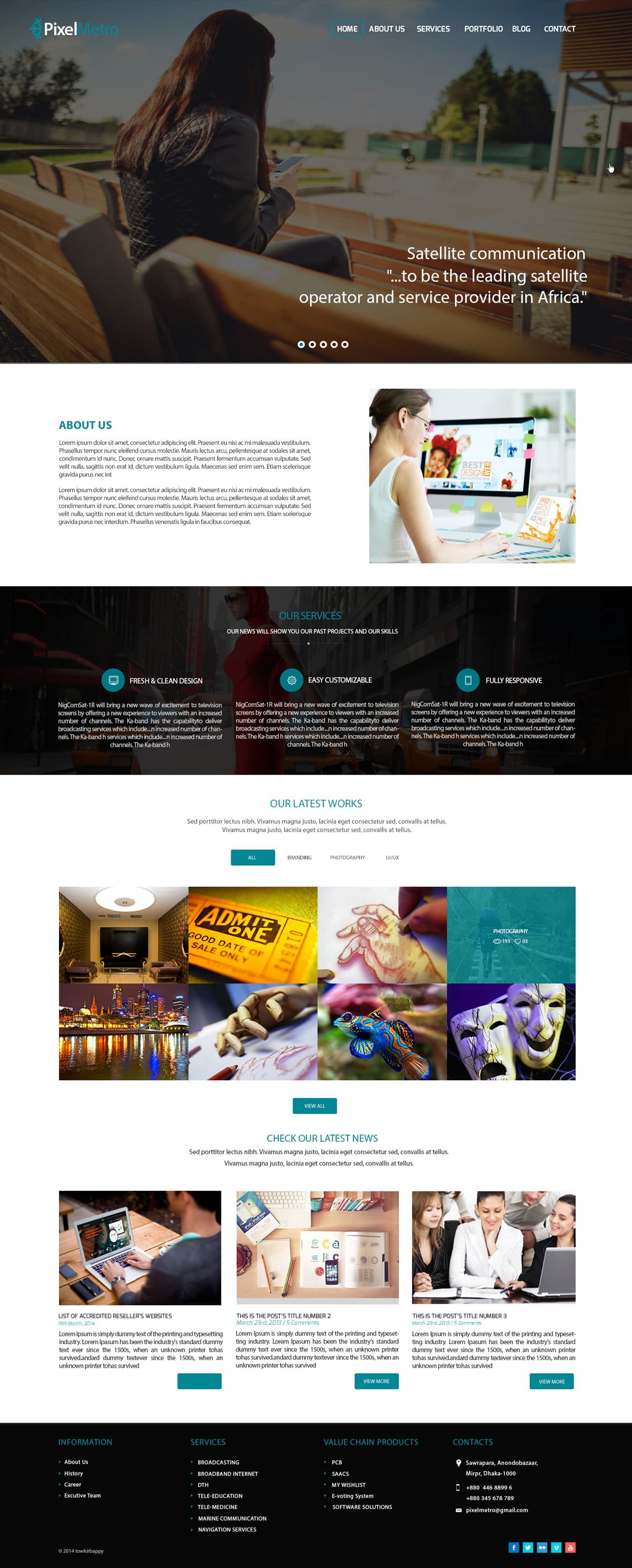 Pixelmetro - Freebie Corporate Website HTML Template
