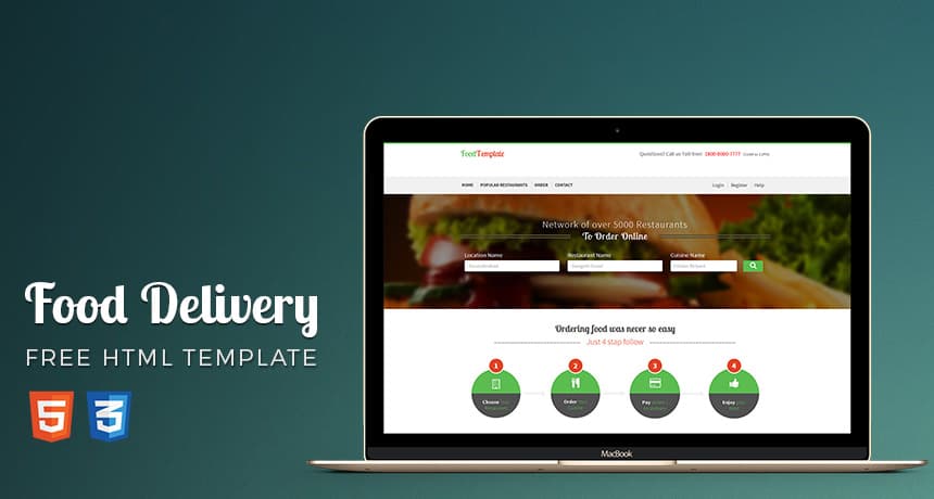 Food/Restaurant Ordering Shop Website Template HTML