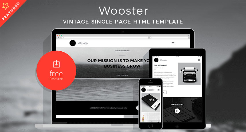 Wooster - Vintage Single Page HTML Template