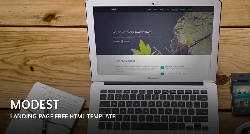 Modest – Landing Page Free HTML Template