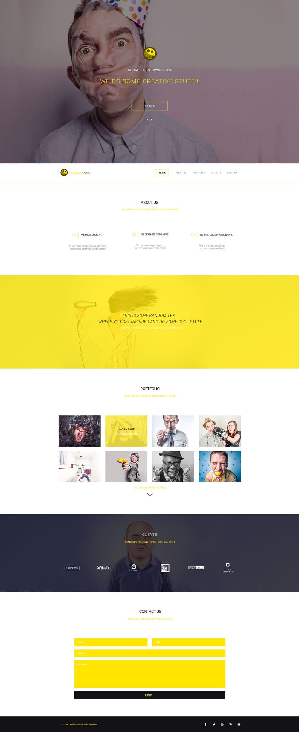 YellowMoon – Free PSD Landing Page Template