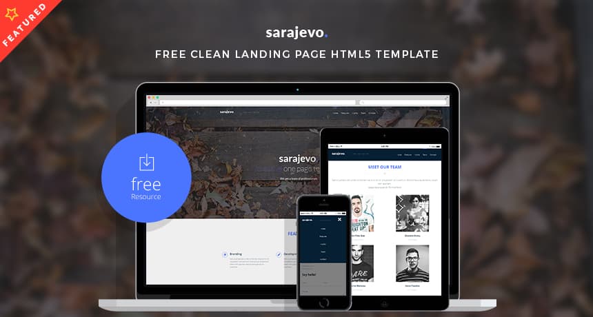 Sarajevo – Free Clean Landing Page HTML5 Template