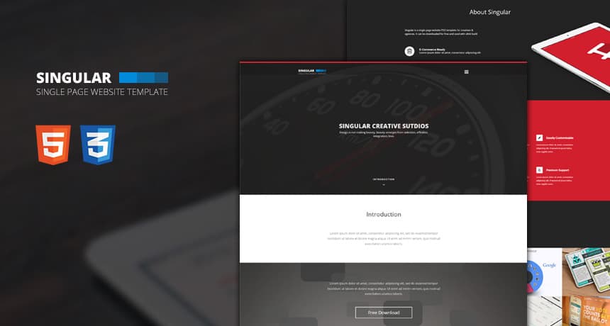 Free One Page Website Template – Singular