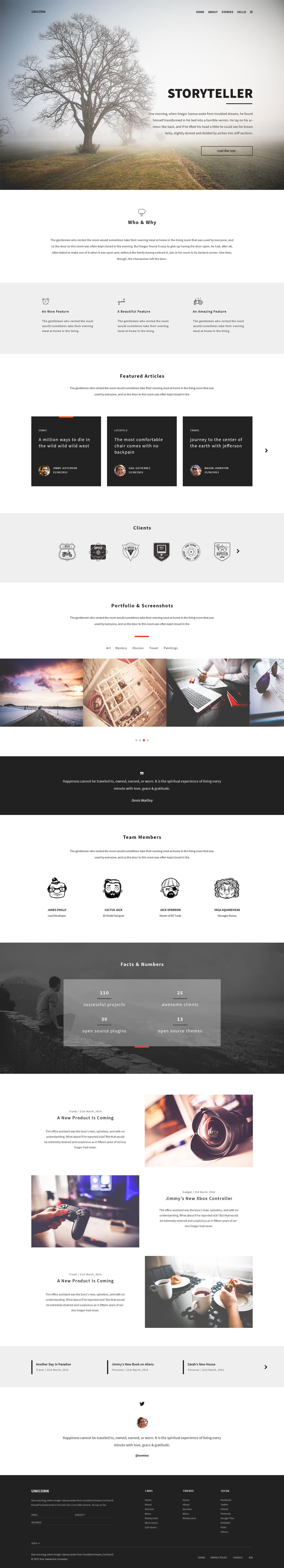 Unicorn - One Page HTML Template