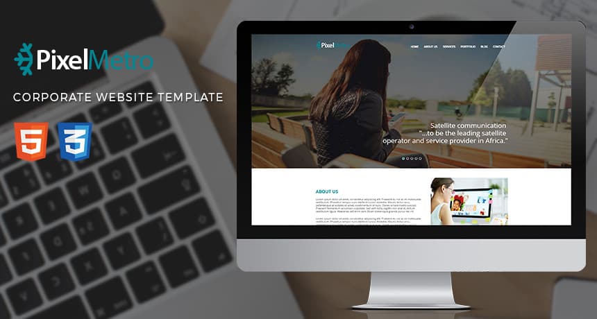 Pixelmetro - Freebie Corporate Website HTML Template