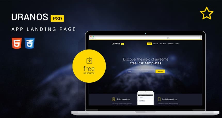 Uranos HTML Template for App Landing Page