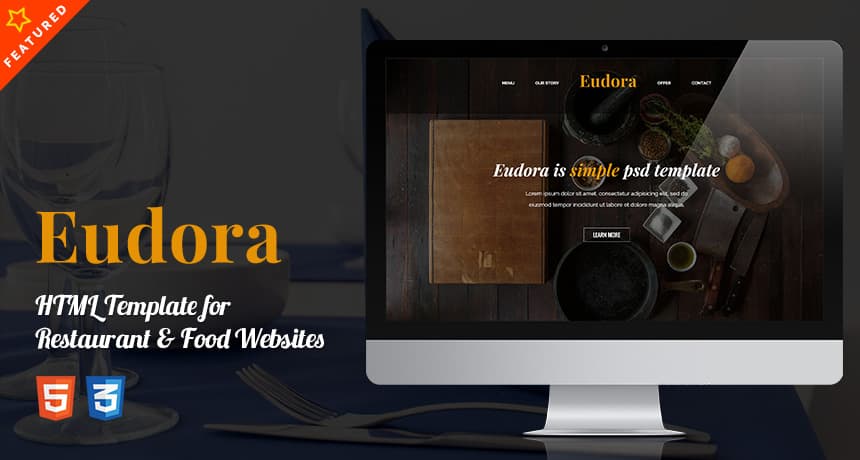Eudora HTML Template for Restaurant & Food Websites